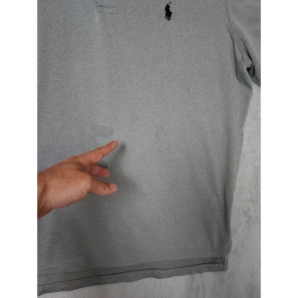 Polo Ralph Lauren Polo Shirt Men Large Performance Short Sleeve Gray Stretch L